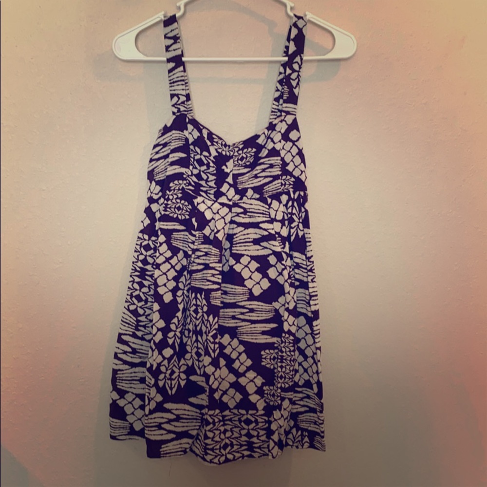 Brown and White Dress